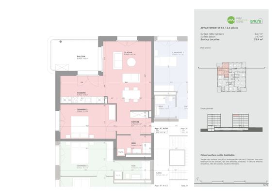 2.5 Zimmer, 64 m², 5. Stock - Photo 1