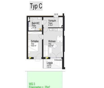 Neubau in Mietkauf - Top 9 im 1. OG mit 2 Zimmer inkl. Carport - Foto 6