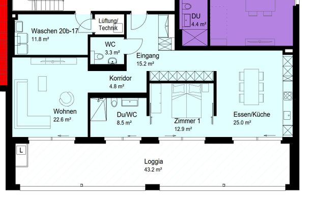 Exklusive Wohnung im riesigem Balkon - Foto 1