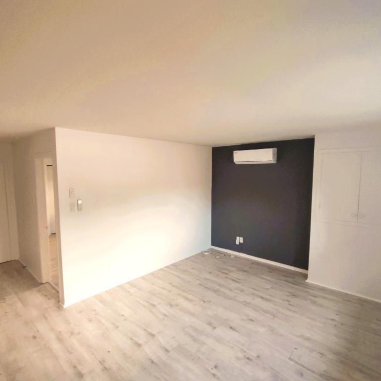 LIBRE 3 1/2 a louer Tranquille dans un triplex Cour Privé Table et BBQ Grande pièces ensoleiller, NOUVEAU: SALLE DE BAIN/PLANCHER/PEINTURE + A/C.++ - Photo 1