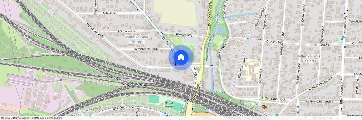 Alte Allee, 81245 München Obermenzing ca. 10, 3 km west of Munich-center