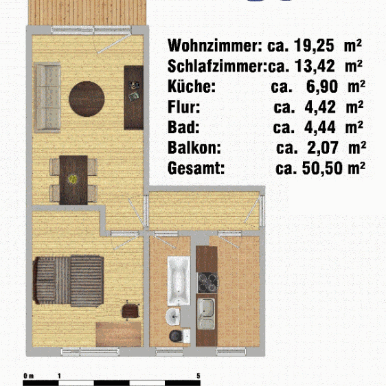 2-Raumwohnung im 1. Obergeschoss! - Photo 2