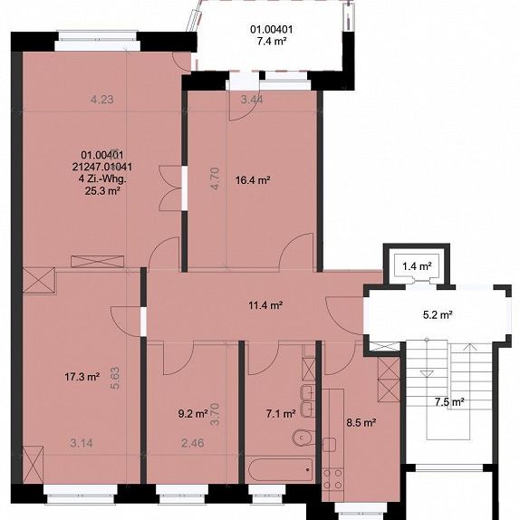 Stadtnahe 4-ZW à 95 m² im 4. OG mit Balkon - Photo 1