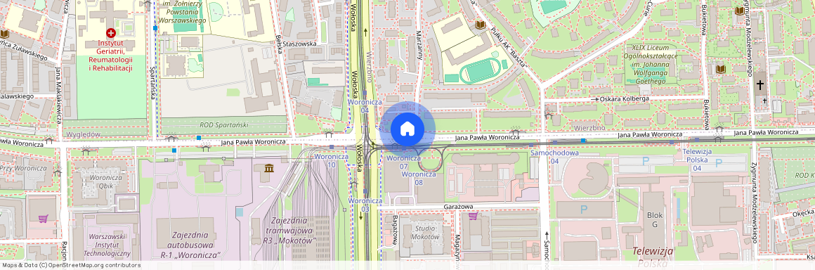 ul. Jana Pawła Woronicza, Wierzbno, Mokotów, Warszawa, mazowieckie