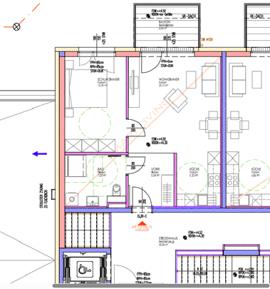 Stadt Haag Zentrum! Sonnige 2-Zimmer-Wohnung mit Balkon und herrlicher Fernsicht, 51 m² WNFL, Küche möbliert, Carport! - Photo 1