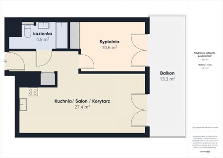 Nowoczesny, nowy 2-pokojowy apartament z tarasem ! 43.09 m² - Фото 2