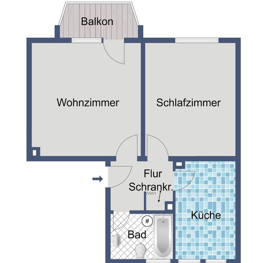 Balkonwohnung im 1. Obergeschoss - Foto 1