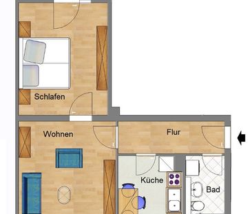 2-Zimmerwohnung mit Balkon in Hannover-Seelze - Photo 2