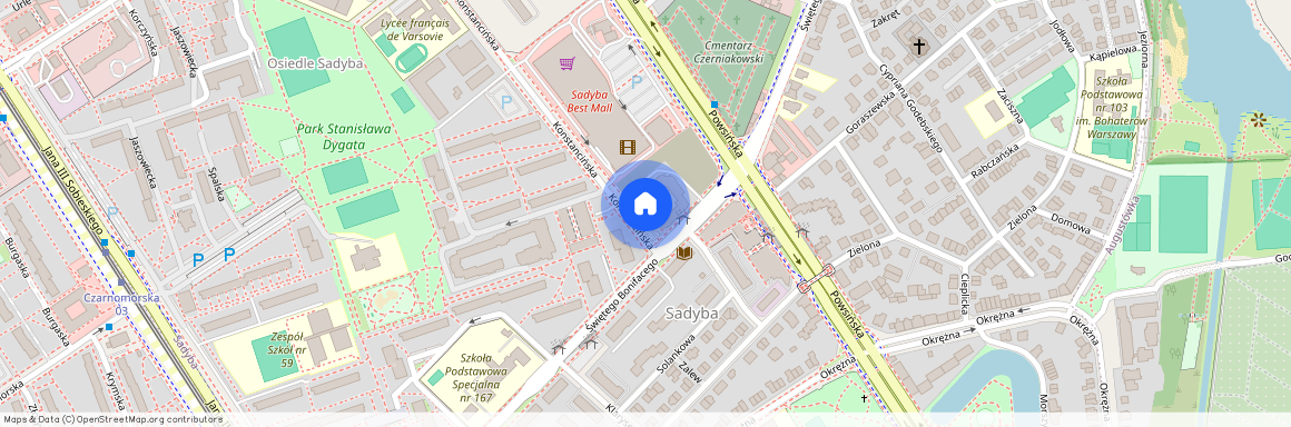 ul. Konstancińska 2, Sadyba, Mokotów, Warszawa, mazowieckie