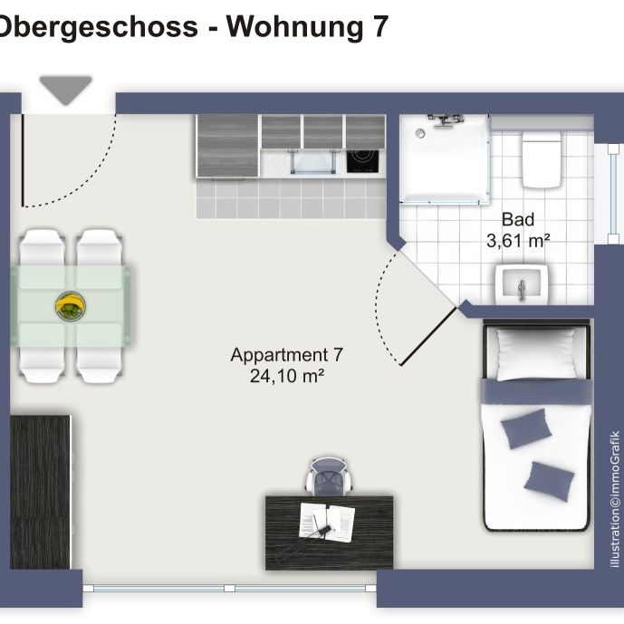Studentenwohnung im Obergeschoss - Foto 1