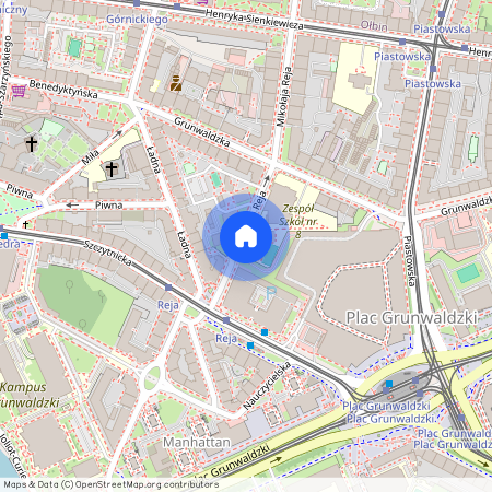 ul. Mikołaja Reja, Plac Grunwaldzki, Śródmieście, Wrocław, dolnośląskie