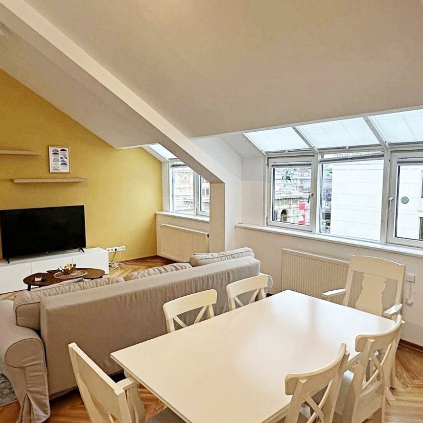 DACHGESCHOSS! OPERNRING, klimatisiertes 110 m2 Dachgeschoss mit 20 m2 Terrasse, 3 Zimmer, Küche, 2 Bäder, Möblierung möglich - Photo 1