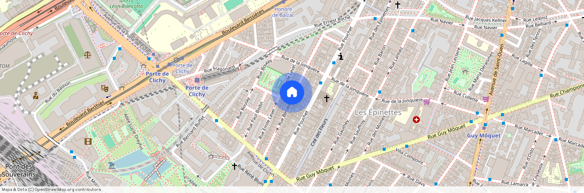 Rue Berzélius entre Avenue de Clichy et rue de la Jonquières 75017 Paris (17e arrondissement)