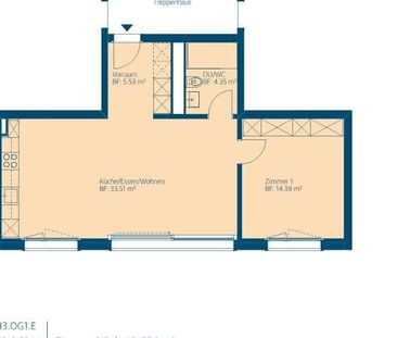 2.5 Zimmer, 57 m², 2. Stock - Foto 6