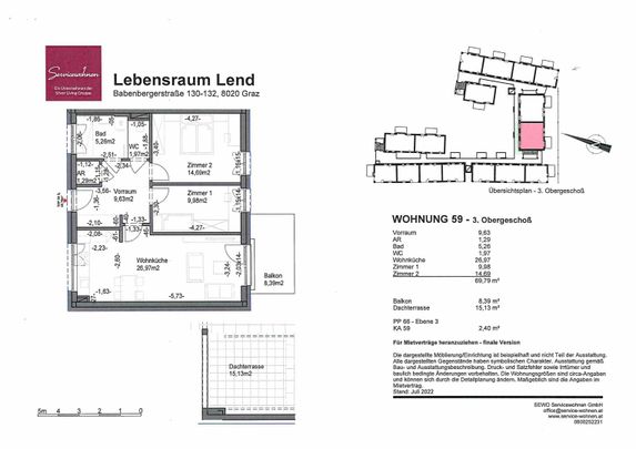 Provisionsfrei !!! Lebensraum Lend - Generationenwohnhaus Babenbergerstraße 130, 3-Zimmer-Wohnung mit Balkon, Top 059 [GF,BS] - Photo 1