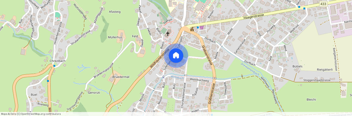 Churzbreitenstrasse 25a, 9473 Gams, Lageplan