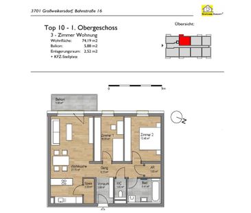 attraktive Balkonwohnung in Großweikersdorf - Foto 3