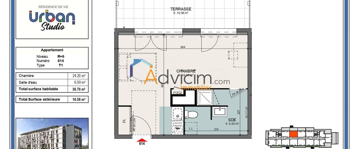 F 1 RECENT de 30.70 M² avec TERRASSE - Photo 1