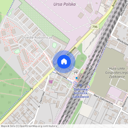 ul. Dworcowa, Ząbkowice, Ząbkowice, Dąbrowa Górnicza, śląskie