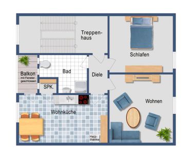 kernsanierte 2 Zimmer Wohnung, KDB, Loddgia, Gartenmitbenutzung - Foto 1