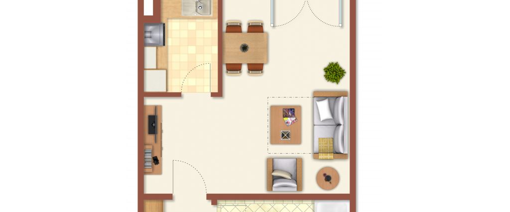 - 1 Raum Wohnung mit Balkon - Foto 1