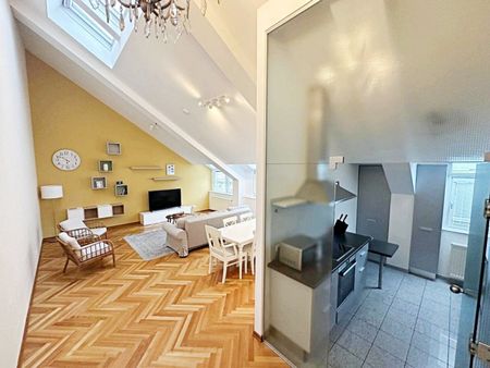 DACHGESCHOSS! OPERNRING, klimatisiertes 110 m2 Dachgeschoss mit 20 m2 Terrasse, 3 Zimmer, Küche, 2 Bäder, Möblierung möglich - Photo 3