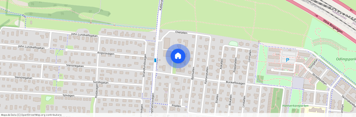 Strandmarksvägen, Bunkeflostrand