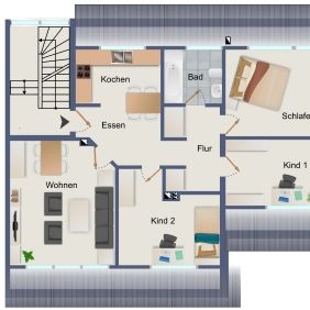 Familienfreundliche 4 Zimmer Dachgeschoss Wohnung in Dibbesdorf - Foto 1