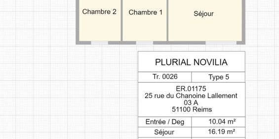 Location appartement T5 80.96m² à Reims (51100) Loyer CC * : 492.96 € Réf : ER.01175 - Photo 3