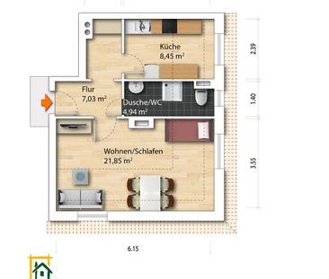 1-Zimmer Mietwohnung - Striesen-Süd - Photo 3