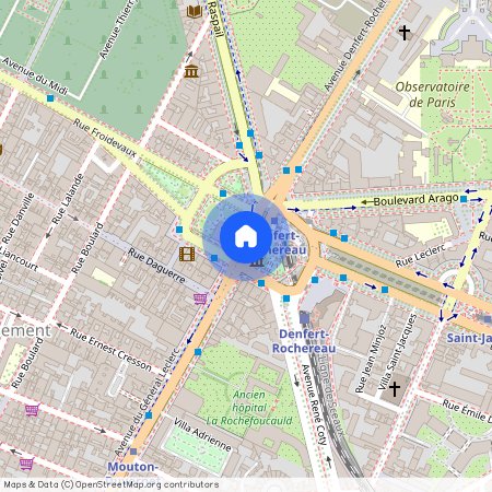 Avenue General Leclerc betwn Rue d'Alesia et Place Denfert Rochereau 75014 Paris (14e arrondissement)