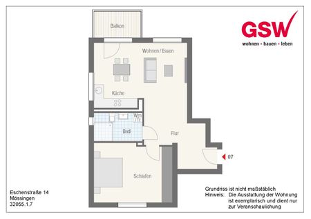 Energieeffizientes Wohnen: 2-Zimmer-Wohnung mit Balkon - Foto 2