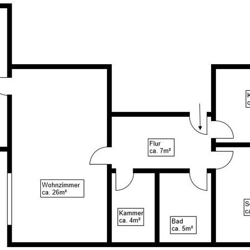 3 Raum-Wohnung mit Wohnküche, Aufzug und Kammer - Photo 2