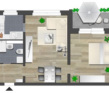 Am Stadtrand gelegene 2-Raum-Wohnung - Photo 5