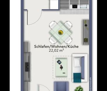 Schöne 1 Zimmer Wohnung möbliert mit Balkon und Garage - Foto 1