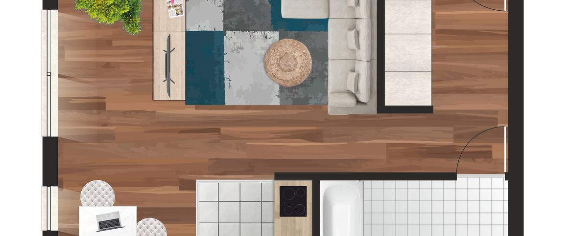 1-Raum-Wohnung, 31,1 m², Lift, Bad mit Wanne, Kfz-Stellplatz möglich. - Foto 1