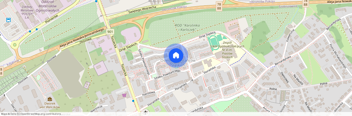 ul. Sztabu Powstańczego, Szobiszowice, Gliwice, śląskie
