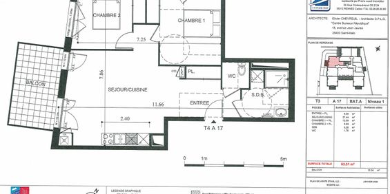 Location Appartement 3 pièces 63m² - Photo 3