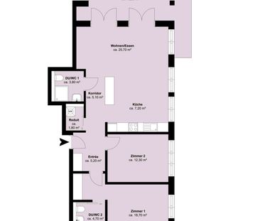 3.5 Zimmer, 88 m², 1. Stock - Photo 1