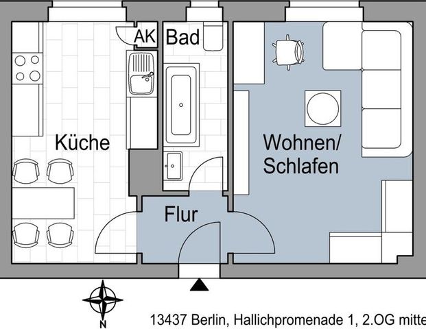 Singlewohnung in ruhiger Lage - Photo 1