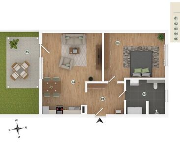 Tolle 2-Zi.-Erdgeschoss-Wohnung | Terrasse mit Garten| EBK | Fußbod... - Foto 5