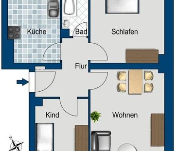 Ruhige 2,5 Zimmer Wohnung nahe Wittenau - Photo 1