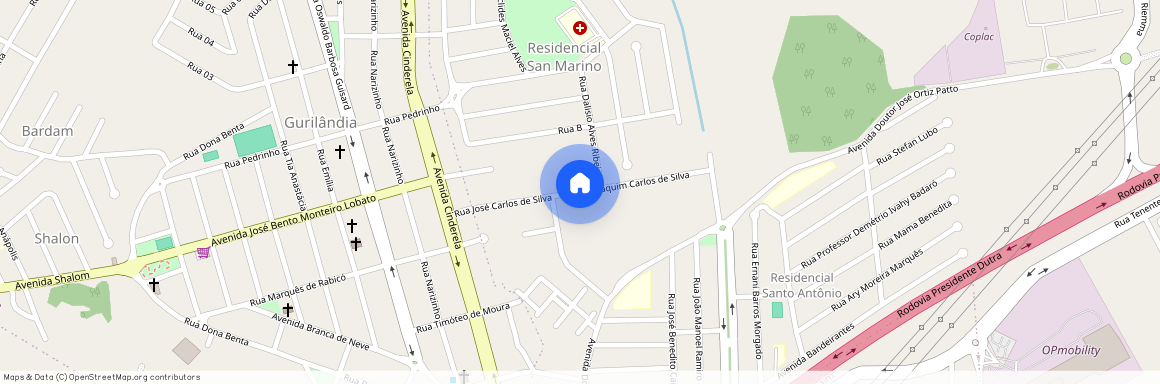 Rua Joaquim Carlos de Silva, Residencial San Marino, Jardim Gurilândia, Taubaté - SP, 12072-010, Brazil