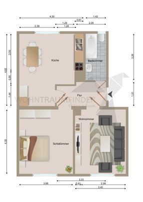 Gemütliche 2-Raum-Dachgeschoss-Wohnung "Stadt-nah" und im Grünen - Foto 1