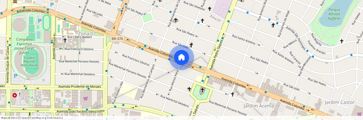 Rua Afonso Pena, Zona 07, Maringá, PR, 87030150
