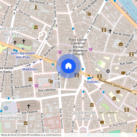 Rue Grégoire de Tours et Boulevard Saint-Germain 75006 Paris (6e arrondissement)