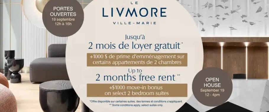 Le Livmore Tower II | 435 Rene-Levesque Blvd West, Montreal · 2 ch. - Photo 1