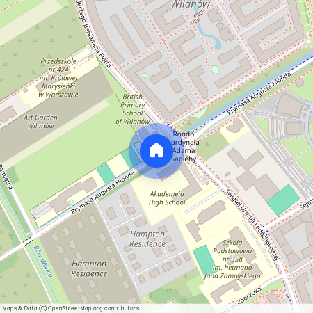ul. Prymasa Augusta Hlonda, Błonia Wilanowskie, Wilanów, Warszawa, mazowieckie
