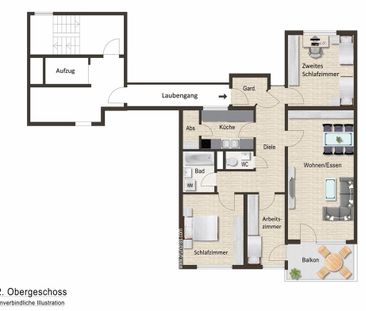 Traumhafte Aussicht, Balkon, Randlage, Aufzug, renoviert, zwei Tief... - Foto 1