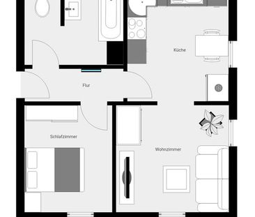 Gemütliche Single-Dachgeschosswohnung mit toller Aussicht - Foto 1